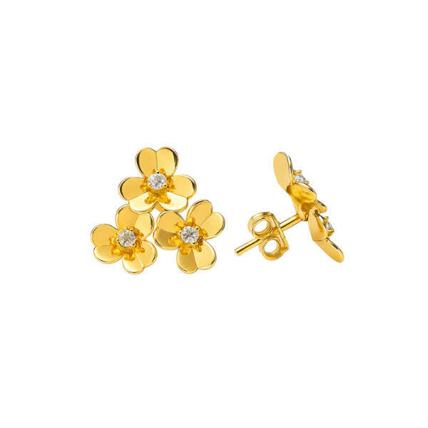 Brinco Floral com Diamantes