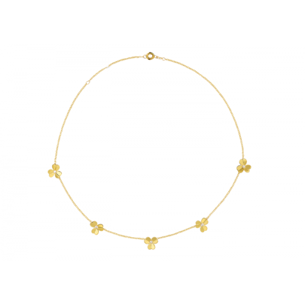 Colar Floral com Diamantes