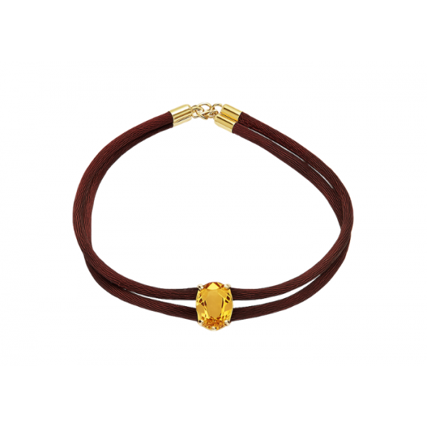 Pulseira Cetim Citrino