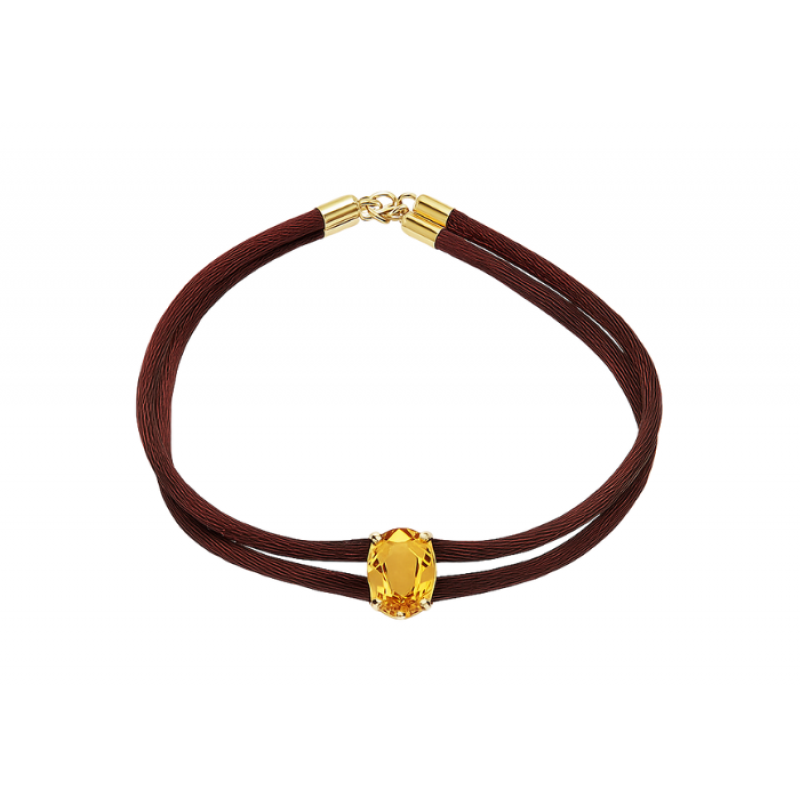 Pulseira Cetim Citrino