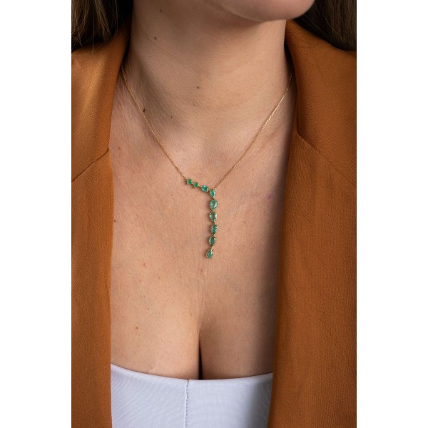 Colar Gotas de Esmeralda