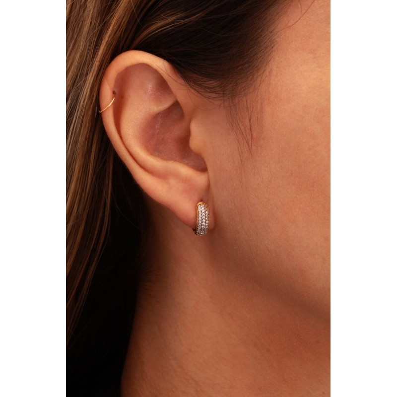 Brinco Argola Pavê Diamantes